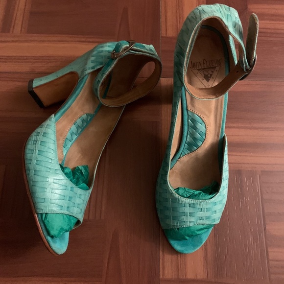 John Fluevog Shoes - JOHN FLUEVOG~ Lovely Preowned Pair of Heels with Ankle Straps- Size 8